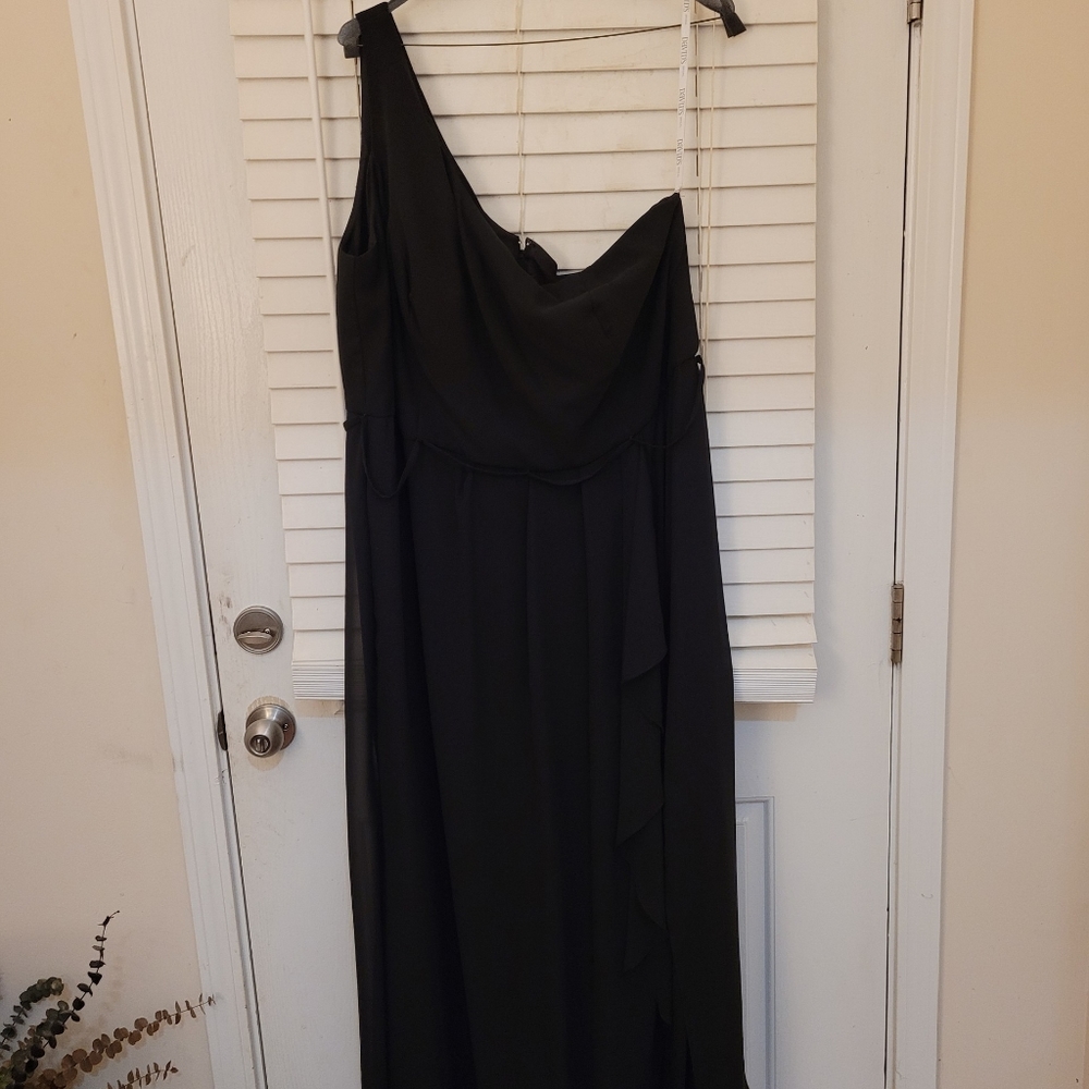 Davids Bridal Full length one shoulder gown size 26